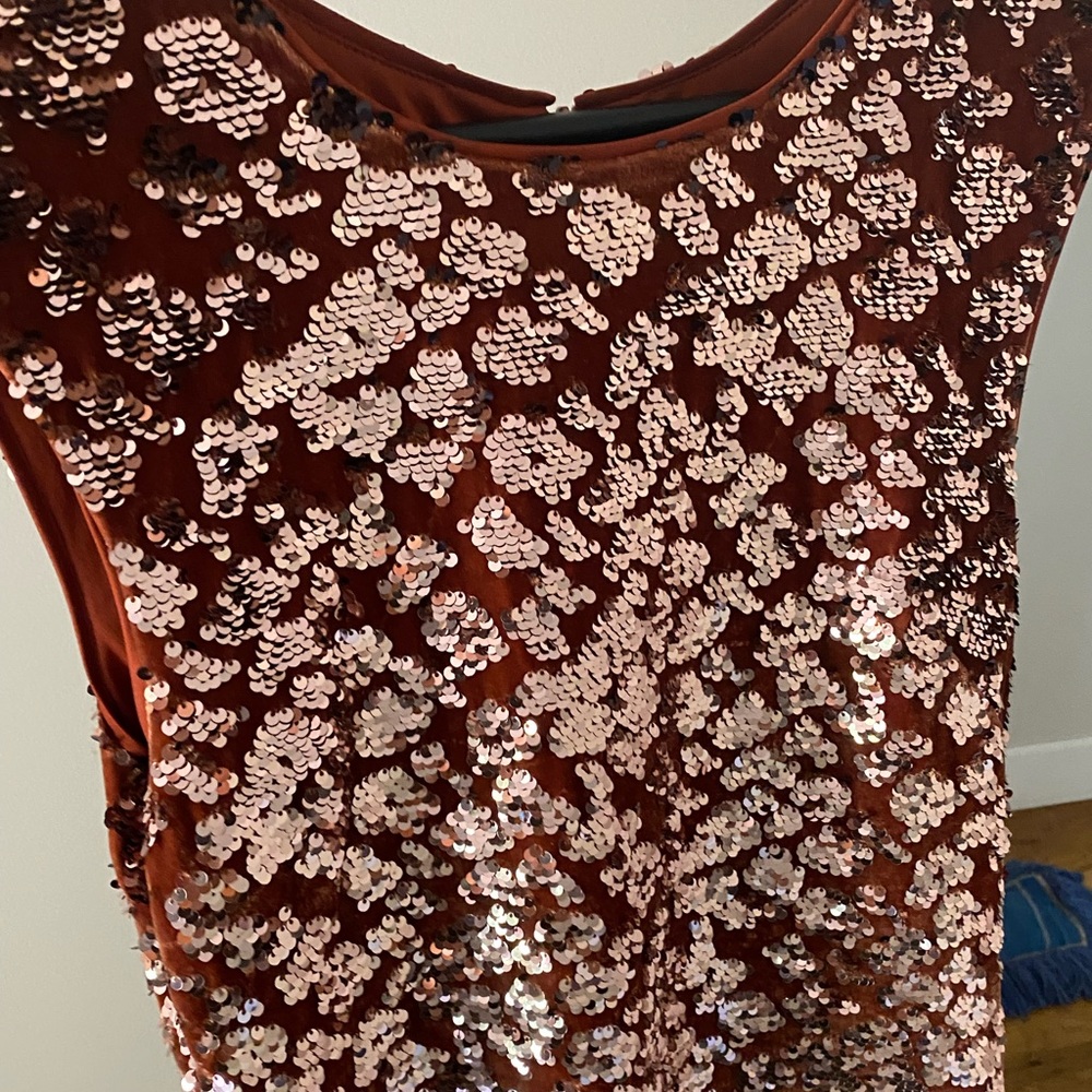 Vince Camito, velvet sequin dress. Worn once stretchy comfy! Hits below knees.